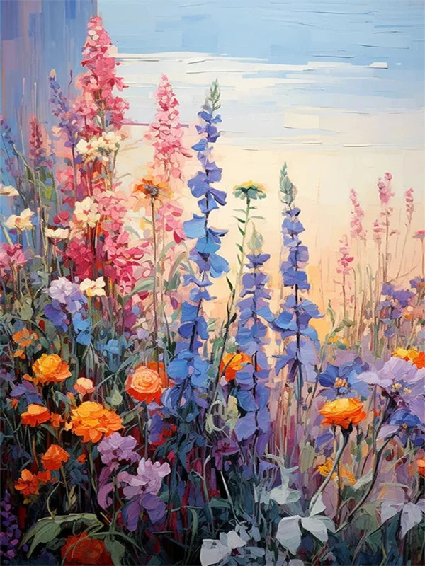 HUACAN Diamant Mozaïek Bloem Veld Landschap Ambachten Volledige Vierkante Ronde Diamant 5D Diy Schilderij Lavendel Bloemen Handgemaakt
