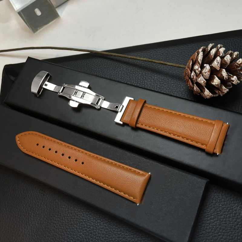 Leather Band For Samsung Galaxy watch 7/FE/5/6/4 Classic/Pro/Active 2/44mm 40mm 45mm 20mm 22mm bracelet Huawei GT/2/4/3 strap