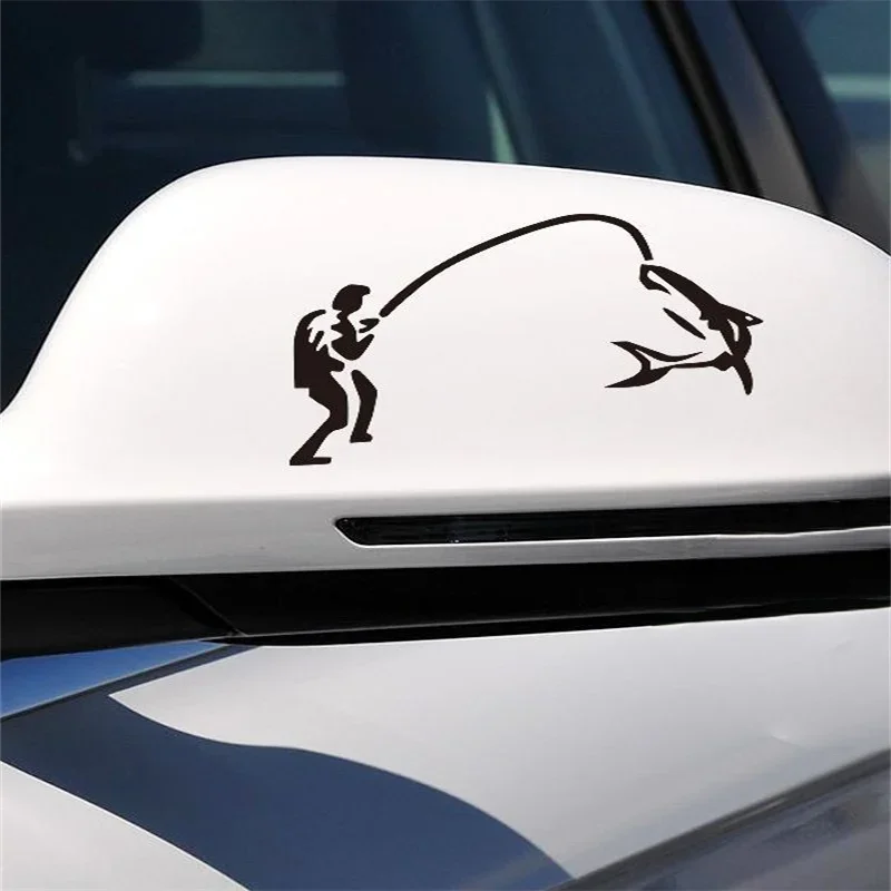

Rearview mirror Rearview Mirror Car stickers Personalized creative car stickers Fishing fishing reflective cover scratches decor