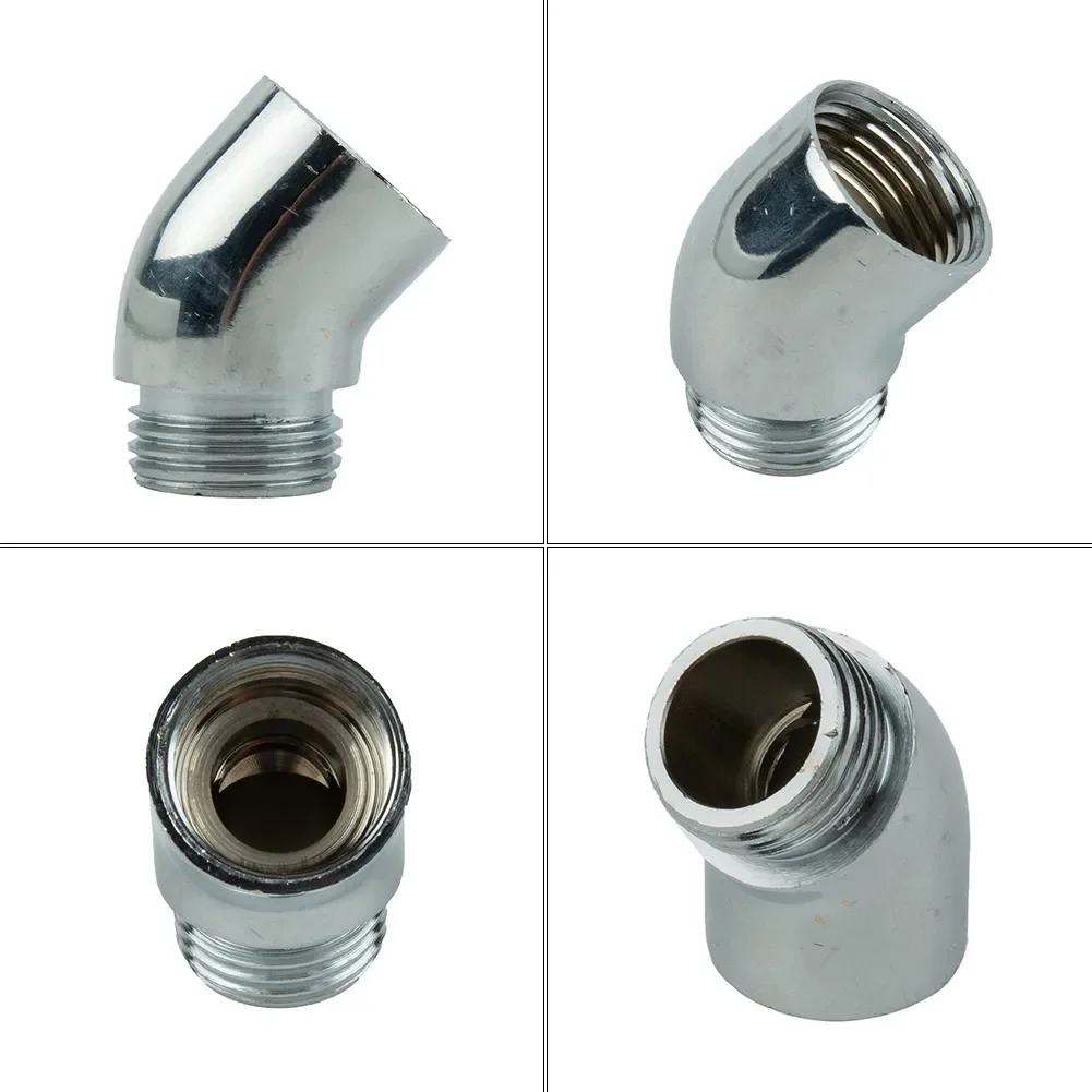 G1/2 Shower Elbow Adapter Hand Shower Top Spray Elbow Brass Chrome Shower Head 145° Conversion Connector Bathroom Accessories