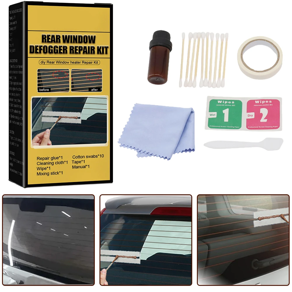 Rear Windshield Defogger Quick Repair Kit Conductive Glue Easy To Use High-quality Materials For Car Rear Windshield