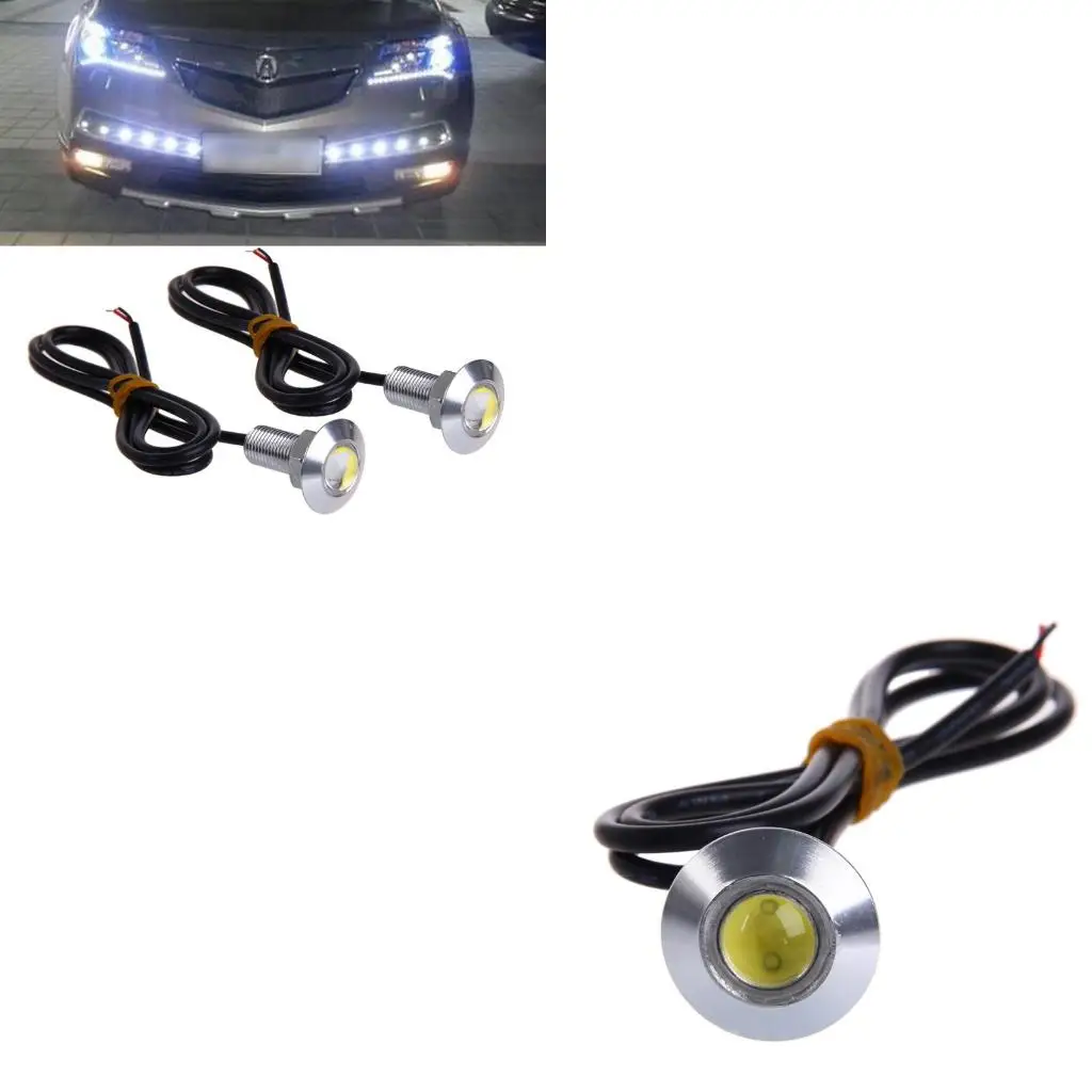 XA6H 2Pcs Car Driving Lamp Fog 12v Universal DRL Daytime Running Light Eye Lamp Car Accessories