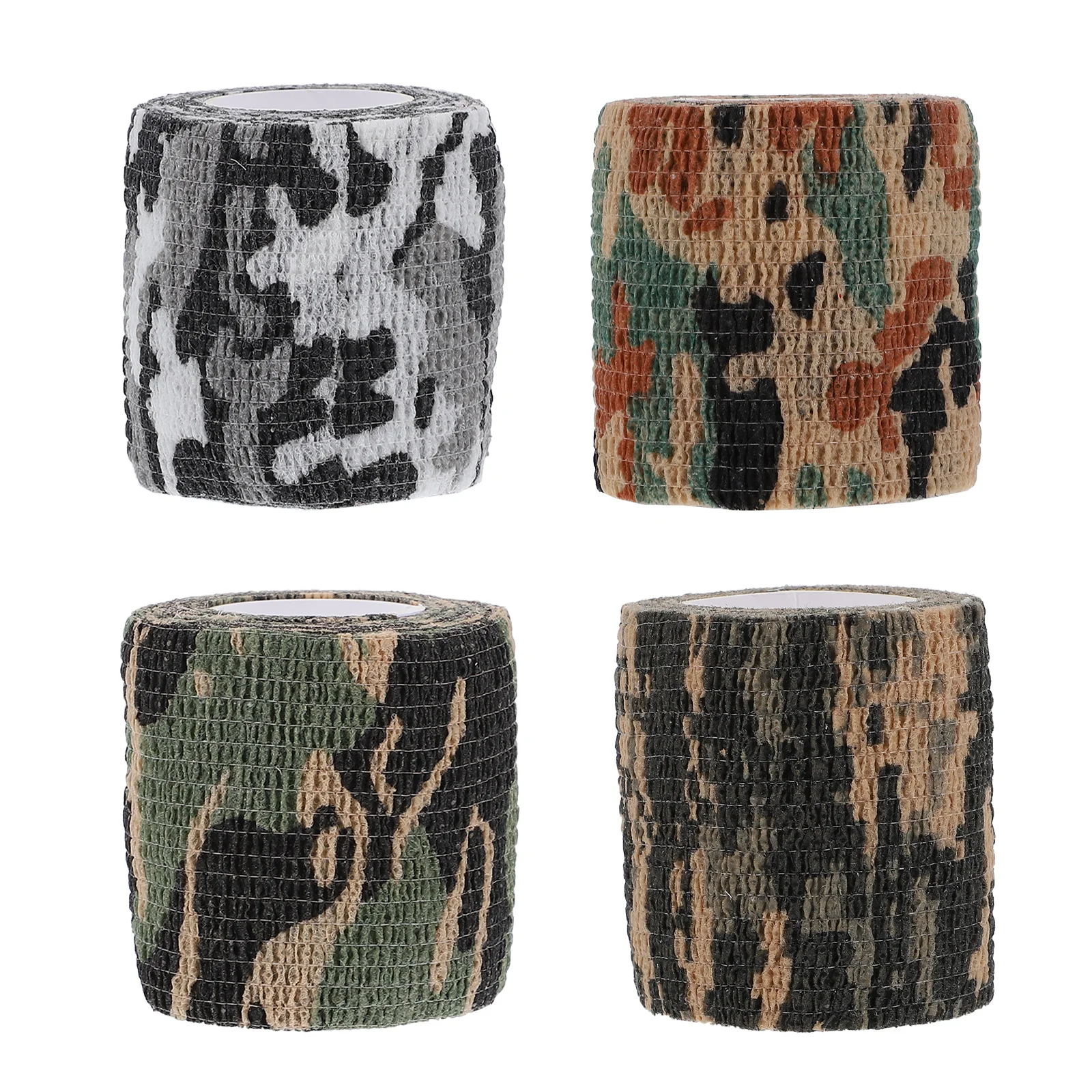 

Camouflage 4 Rolls Elastic Tape Non woven Fabric Outdoor Sports Self adhesive Wrap Porous Lightweight Breathable