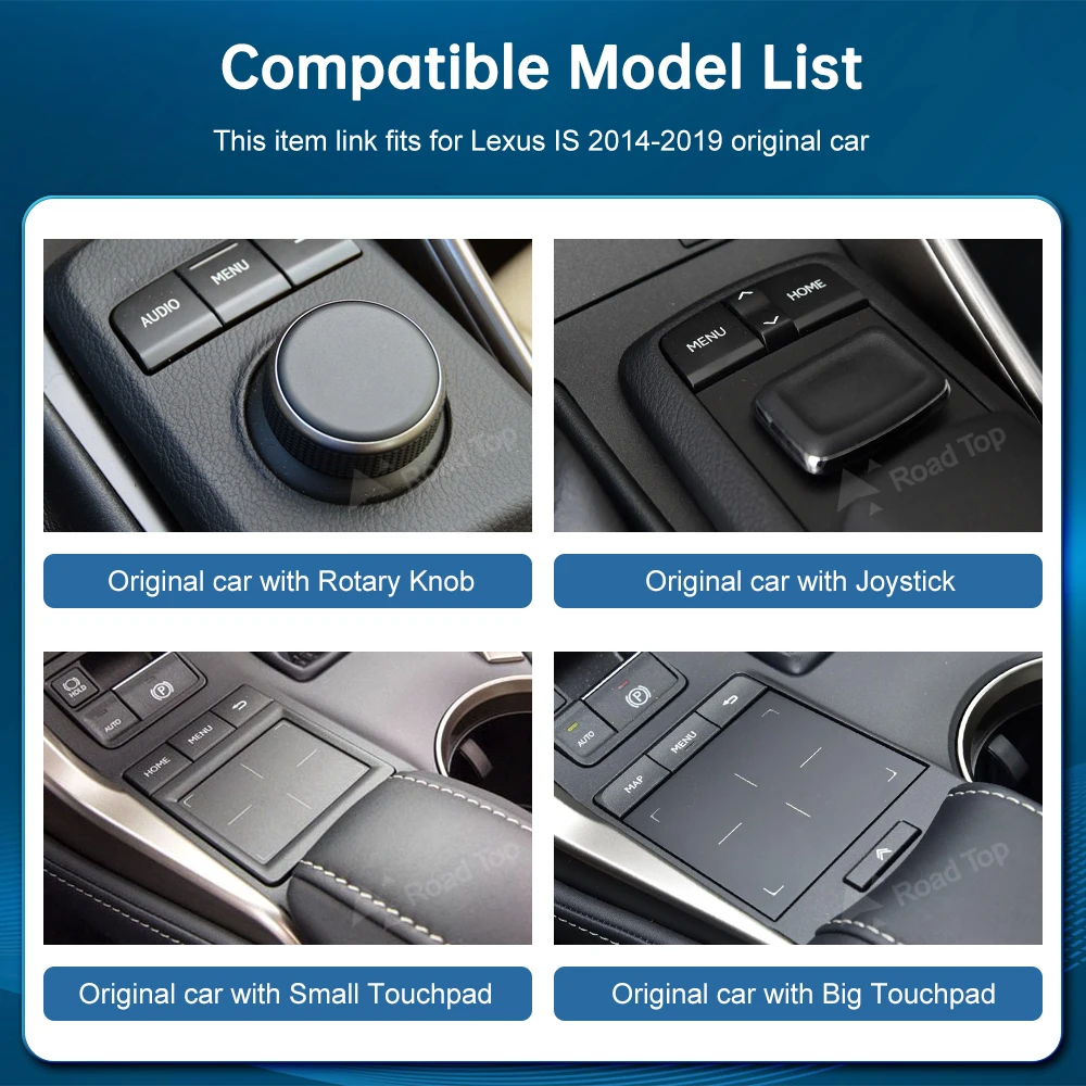 Modul CarPlay Nirkabel RoadTop untuk Lexus IS 350 2014-2019 dengan Fungsi Navigasi Putar Mobil AirPlay Mirror Link Otomatis Android