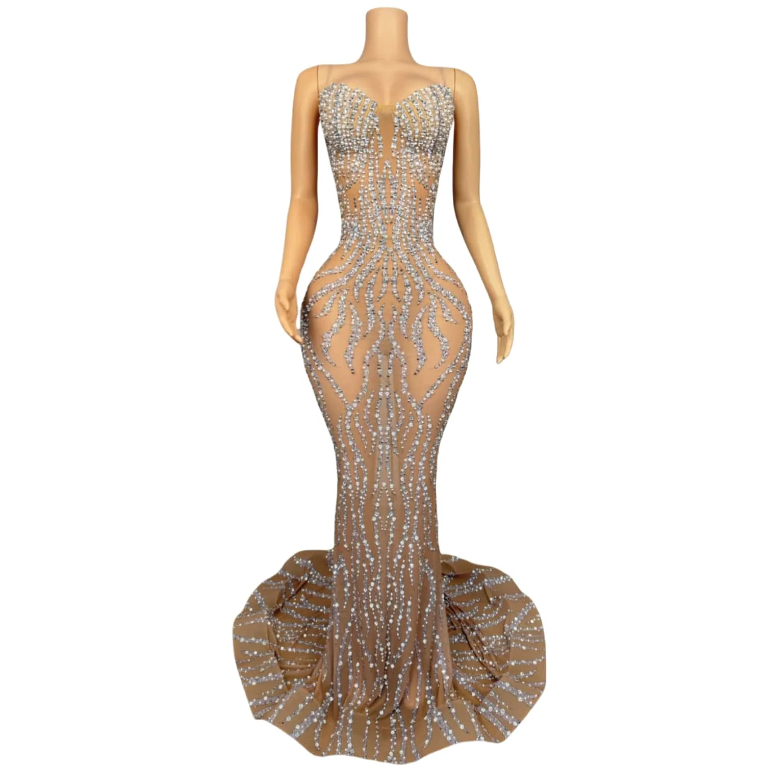 Bazhuayu Vrouwen Speciale Gelegenheid Jurk Bruiloft Verjaardag Avond Feestjurk Luxe Sparkly Vloerlengte Jurk Zanger Koningin Draagt