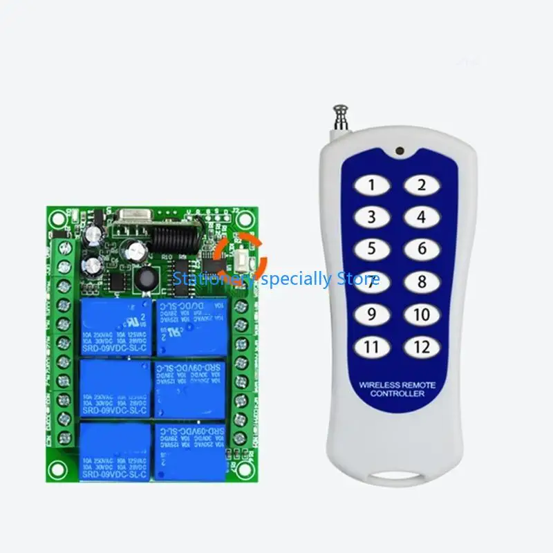 

P0RB для 12V 6CH 6CH RF 315/433 МГц, 3000м длинное расстояние, передатчик + приемник, беспроводной пульт дистанционного
