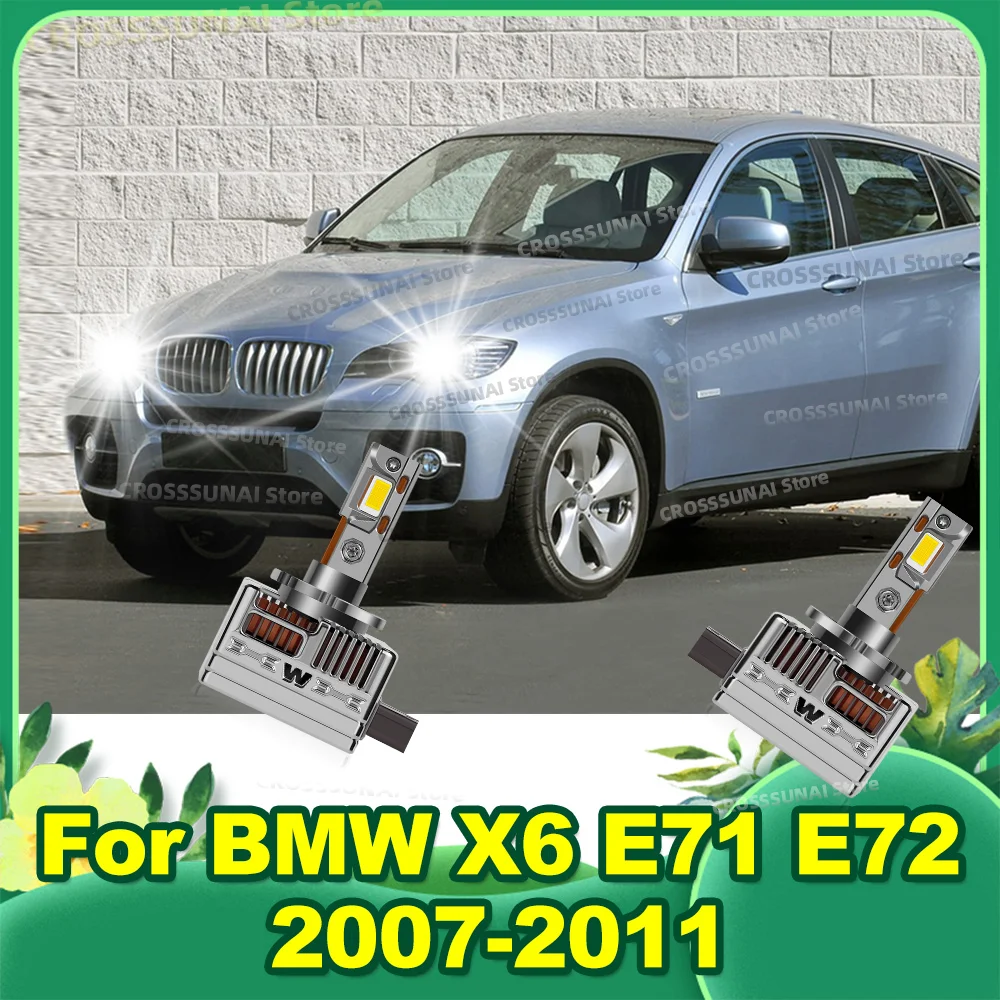 

LED Car Headlights Bulbs Turbo Lights 6000K 50000LM Plug&Play HID Kit For BMW X6 E71 E72 2007 2008 2009 2010 2011