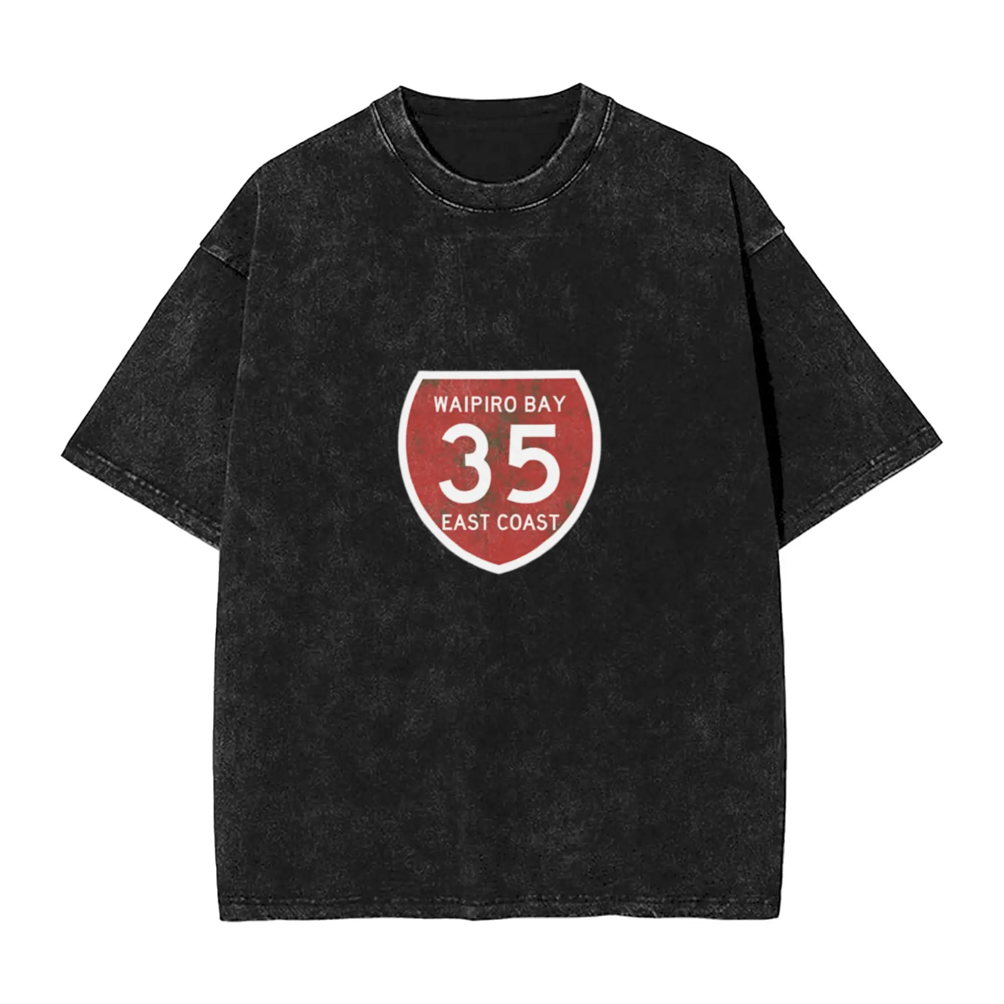 Waipiro Bay  State Highway 35 East Coast Classic Chic A Washed T Shirt Men's Women's Oversized Cotton Tees Tops