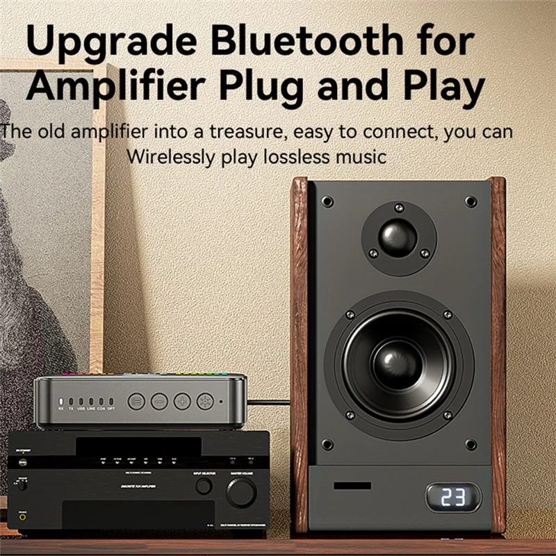 Sensibile NFC Bluetooth 5.3 Ricevitore Audio Trasmettitore RGB Luce USB 3.5MM AUX RCA Coassiale Ottico DAC Convertitore Adattatore Facile da