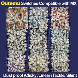 Outemu-interruptores para teclado mecánico, interruptor de tecla negro, azul, marrón y rojo para enchufes CIY SMD, pines finos de 3 pines, Compatible con interruptor MX