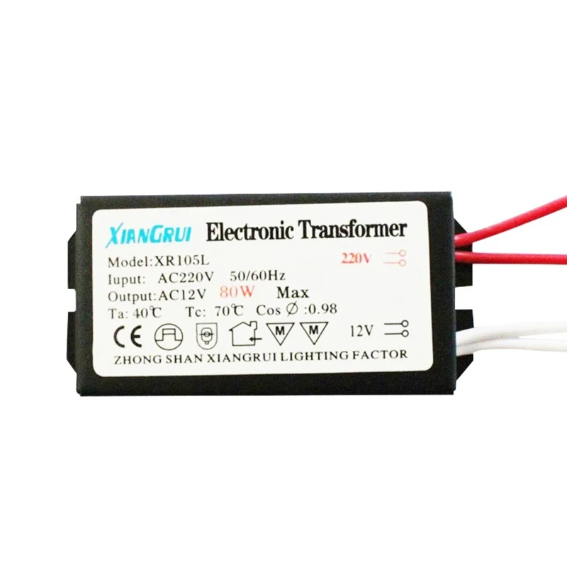 

Электронный трансформатор 20Вт 50Вт 60Вт 80Вт 105Вт 120Вт 160Вт 180Вт AC220V в 12В для галогенных ламп и хрустальных светильников G4