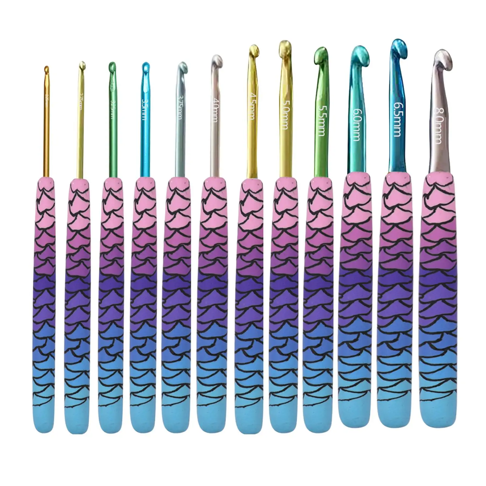 

Crochet Hook Needles Knit Set Weave Craft Yarn Multicolor 2.25-8.0mm Mermaid