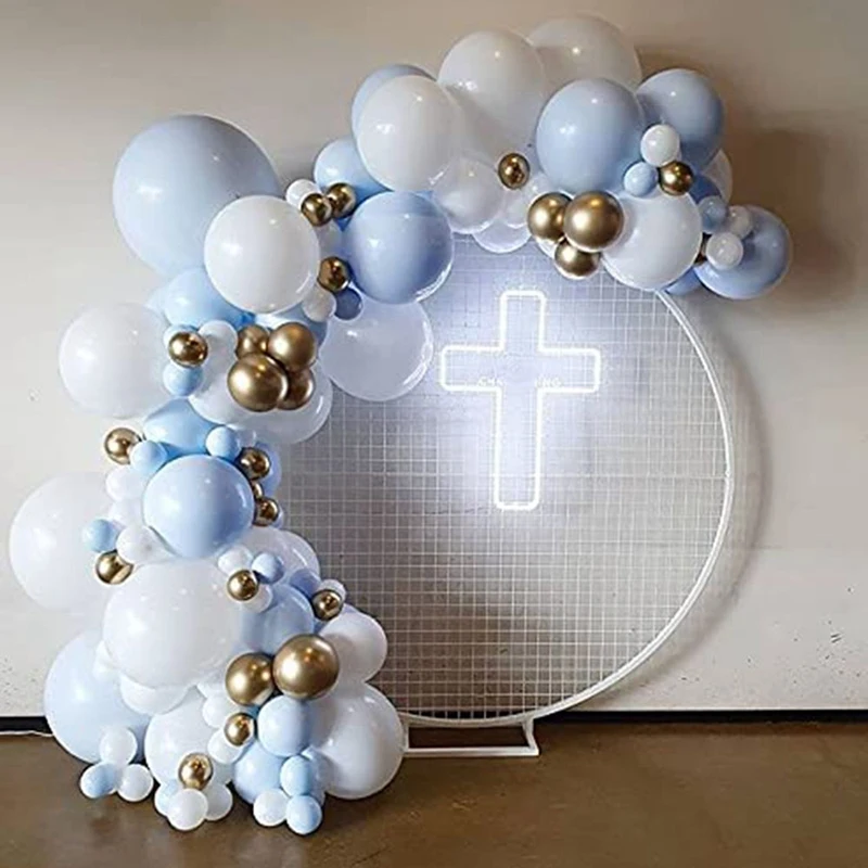 Blue Balloons 84 Pcs Light Blue Balloons Garland Arch Kit 5 Inch +12 Inch +18 Inch Pastel Blue Balloons