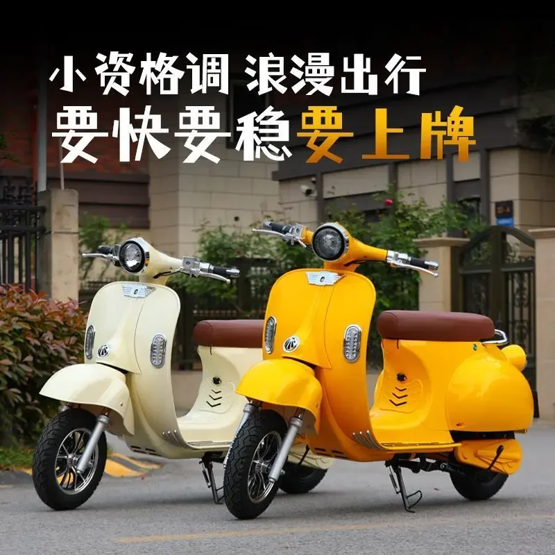 New roman holiday electric car vespa Internet celebrity battery 72V car retro motorcycle high value women scooter