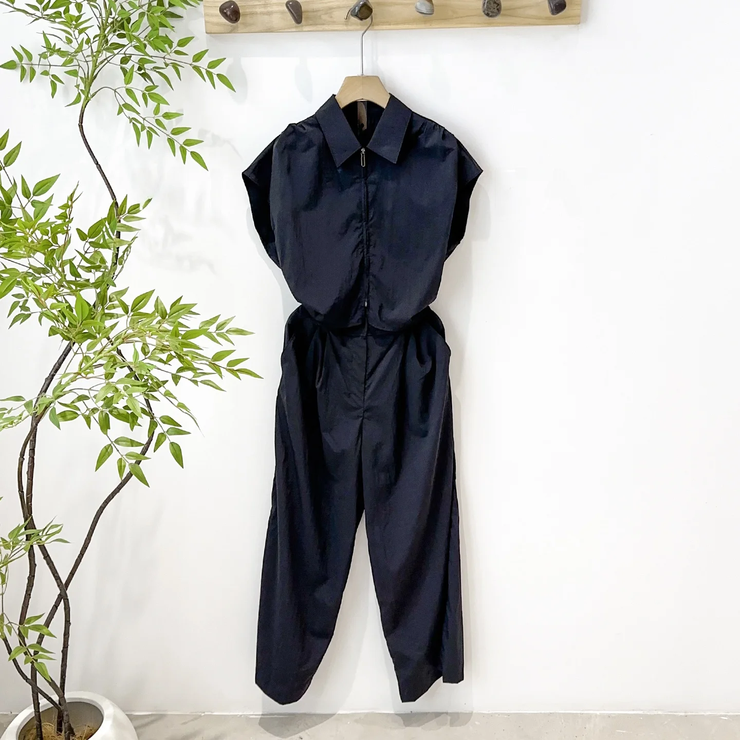 Mimifa Pure Original 25 New Loose oulder Elastic Waist Jumpsuit Conceals Flaws Sli Long Pants mid Waist Other Fabric