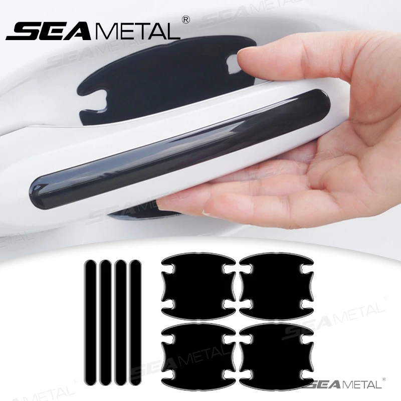 SEAMETAL Car Door Handle Guard Wear-Resistant Epoxy Resin Door Cup Protection Film Anti-Scratch Universal Door Edge Protector