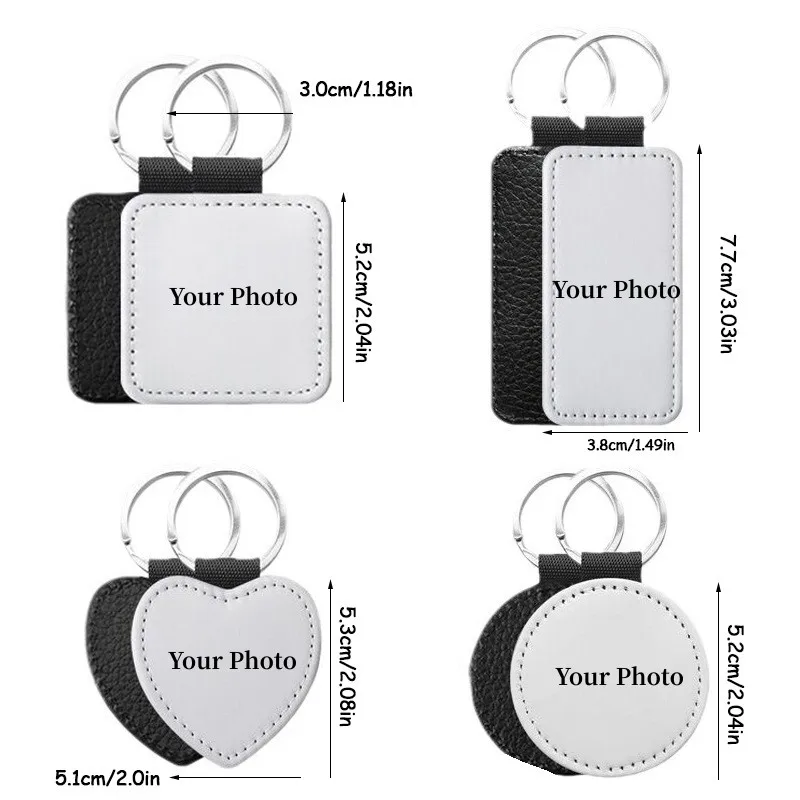 Personalisierter PU-Leder-Schlüsselanhänger mit individuellem Druck, Rucksackanhänger, Dekorationen, personalisierbarer Taschenanhänger, Hochzeitsgeschenke, Familiengeschenke – Detail 6