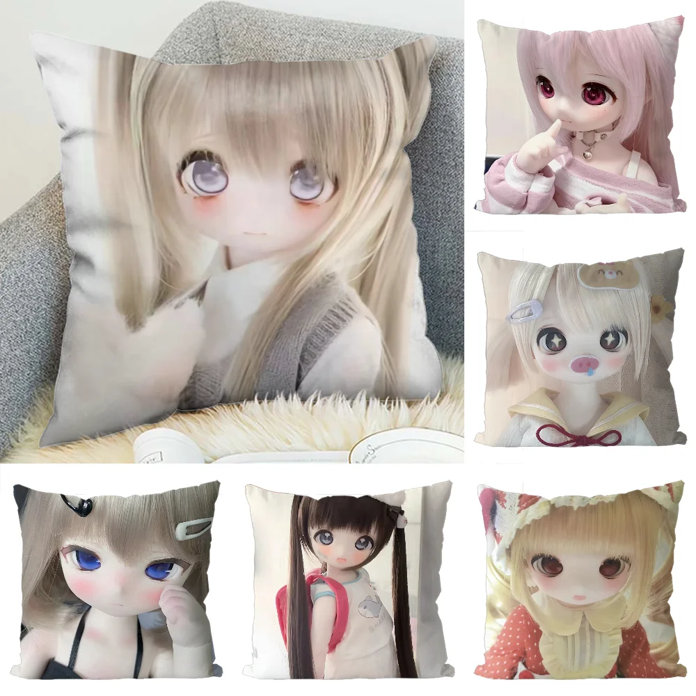 

kawayi Barbies dolls Luxury Pillow Covers Double-sided For Car Pillows 45x45 Cushions Cover Home and Decoration Sofa Pillowcase