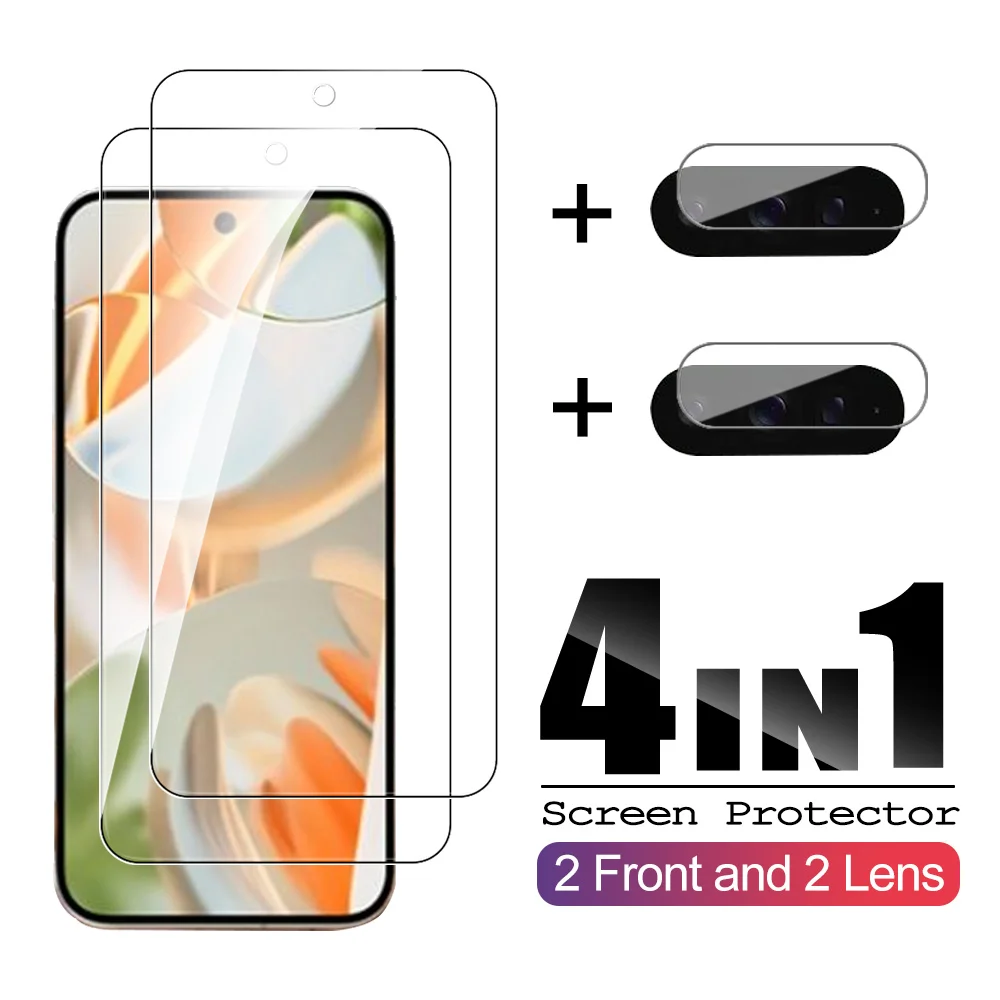 4in1ป้องกันหน้าจอกระจก9 Pro XL สำหรับ Google Pixel 9 Pro XL 5g ฟิล์มเลนส์กล้องถ่ายรูป proxl Pixel9 Pixel9Pro กระจก HD Pixel9XL