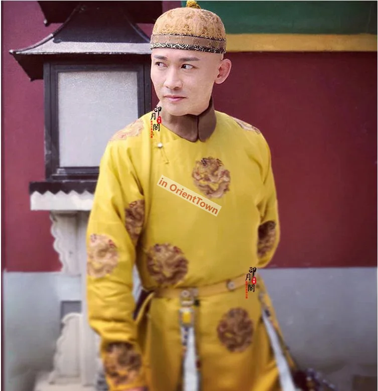 فيلم تلفزيوني التنين رداء سلالة تشينغ ثوب المحكمة رجل الإمبراطور عرض مسرحي المسرح زي مانشو الأمير الملابس رداء إمبراطوري #2