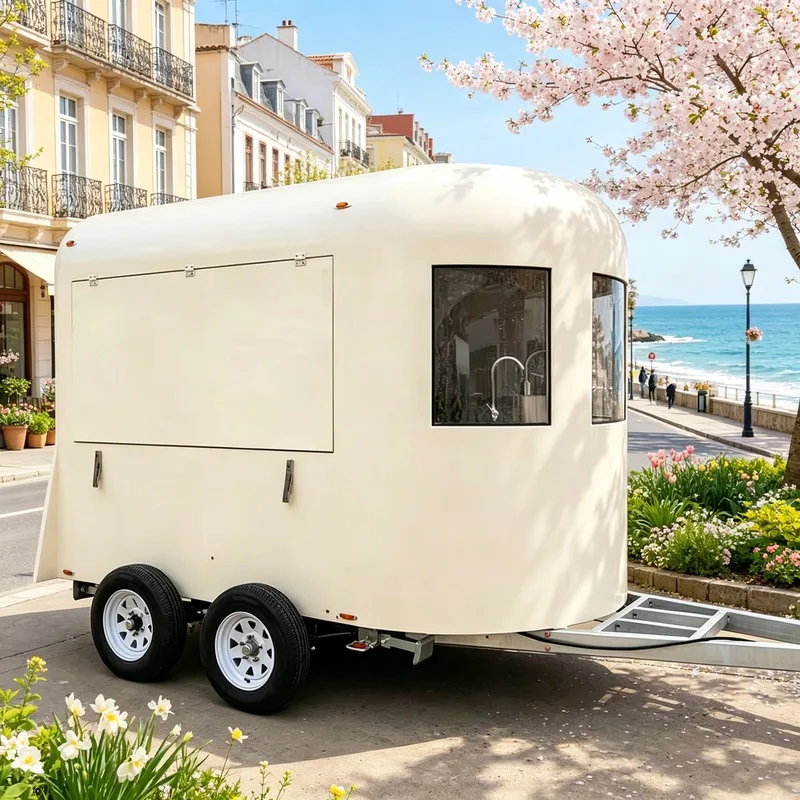EU Standard Customizable Mini Horse Box Trailer Mobile Bar Multi-purpose Food Truck Carriage Trailer