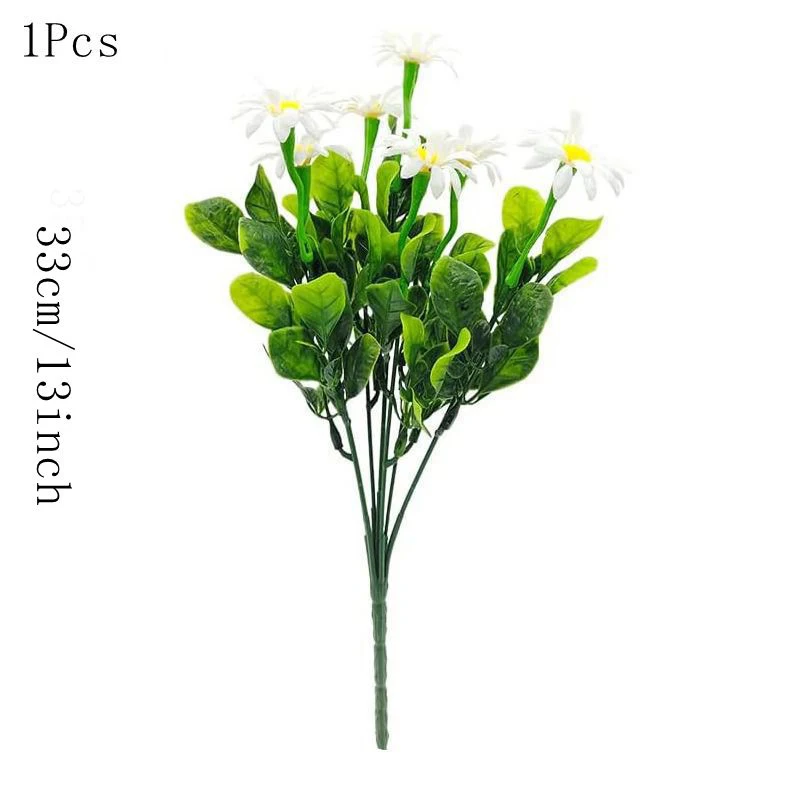 33cm Artificial Flowers Daisies UV Resistant Colorfast Plastic Plants Home Wedding Windows Outdoor Decor  DIY Artificial Flowers
