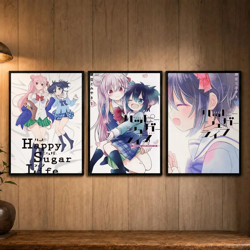 Ultra Anime H-Happy Sugar LifeS Poster Self-adhesive Art Poster Decoracion Painting Wall Art White Kraft Paper Home Decor