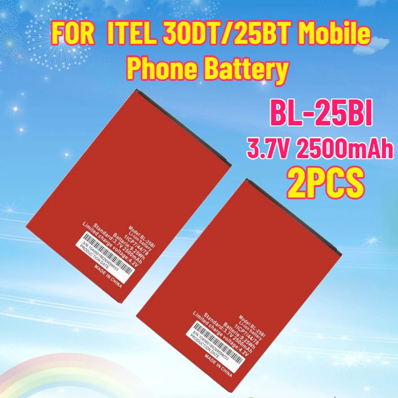 

2PCS 3.7V 2500mAh FOR ITEL 30DT/25BT Mobile Phone Battery Featuring A High-capacity Lithium Battery for Extended Battery Life