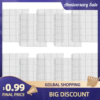 Seite Münze Halter Blatt Klare Organisation 1/10 Blatt Für 50mm Münzen Für Münze Sammlung PVC Seite Album Praktisch