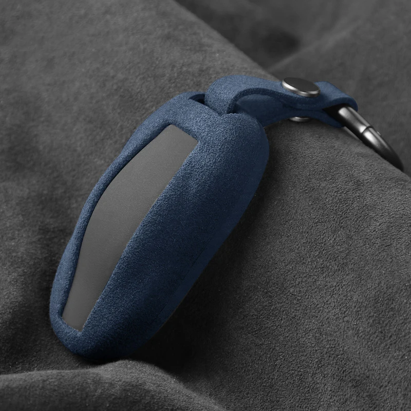 

Alcantara Car Reomte Key Case Shell Cover For Tesla Model 3 Model Y Model S KeyChains Keyring Auto Accessories