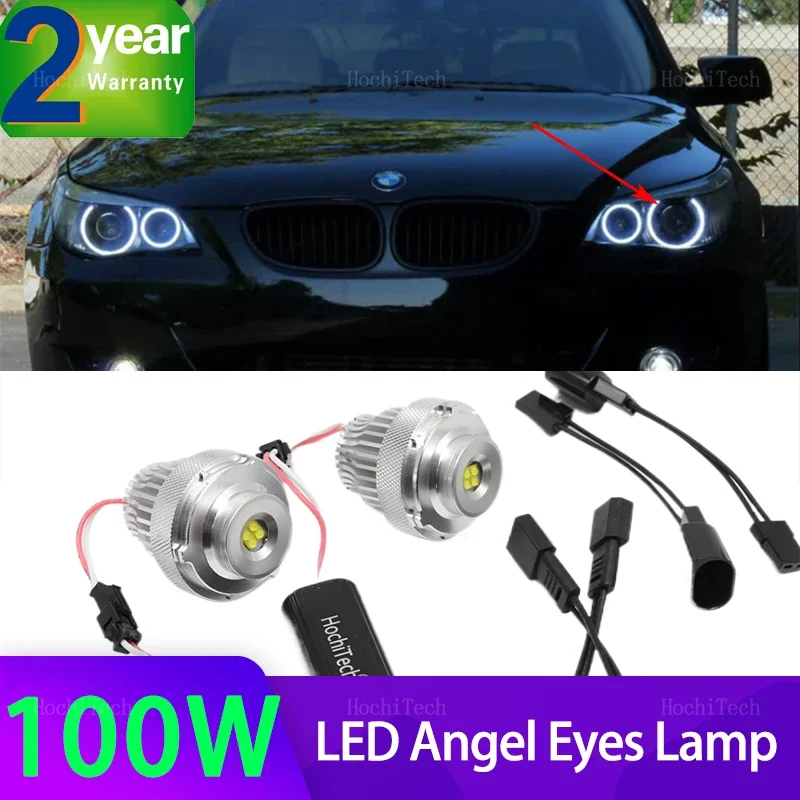 For BMW 5 Series E60 E61 LCI Halogen 550i 535i 530i 520i 2007-2010 100W Angel Eyes Marker Light Bulbs Bright Headlights