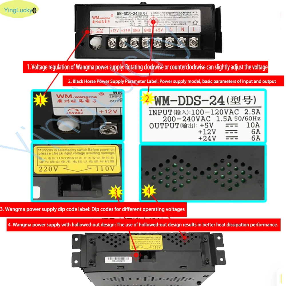 WM-DDS-24 Netzteil, DC 5V 10A, – Whack A Mole Arcade Bewertung und Preis