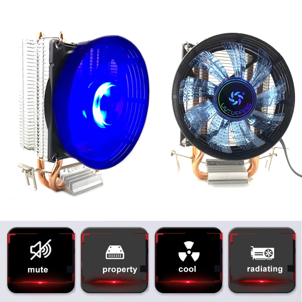 2 chłodnica procesora rury cieplnej dla wentylator PC chłodnicy Intel LGA 775/1155/1156 CPU