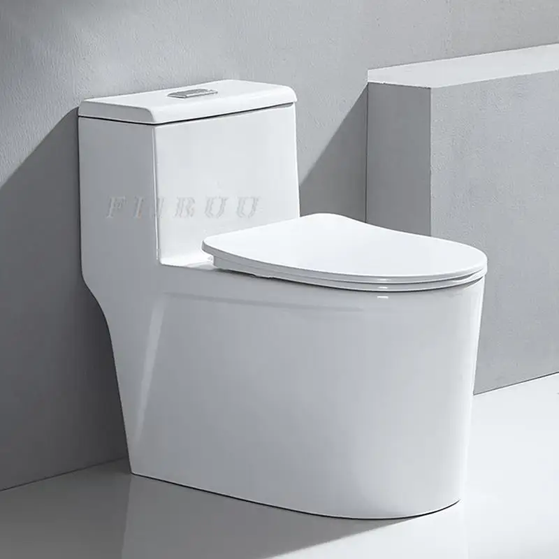 One Piece Toilet with Soft Closing Seat for Compact Bathroom Toilet Elongated Tiny Mini Space Saving Toilet White Toilet Bowl