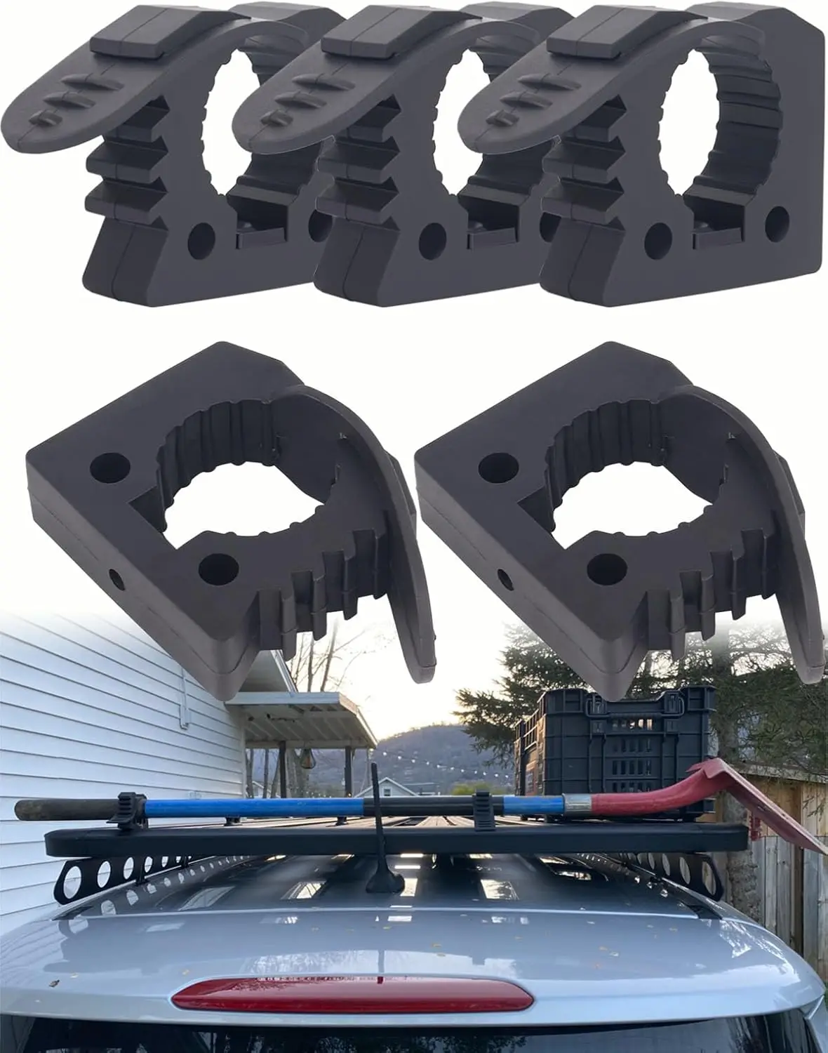 

Quick-Release Wall Mount for Shovels & Axes, Fits 1-1/7'' to 1-3/7'' Tools, 5-Pack for Roof Rack, Boats, Molle Panel