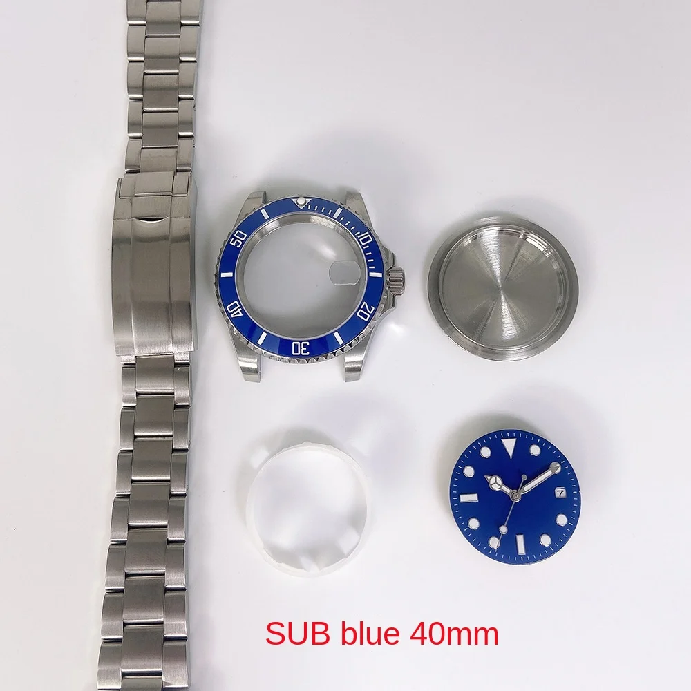 

40mm Watch Case 8215 Case 316L Steel Strap Watch Bezel Watch Hands Watch Part Set for Miyota 8215 821A Pearl 2813 3804 Movement