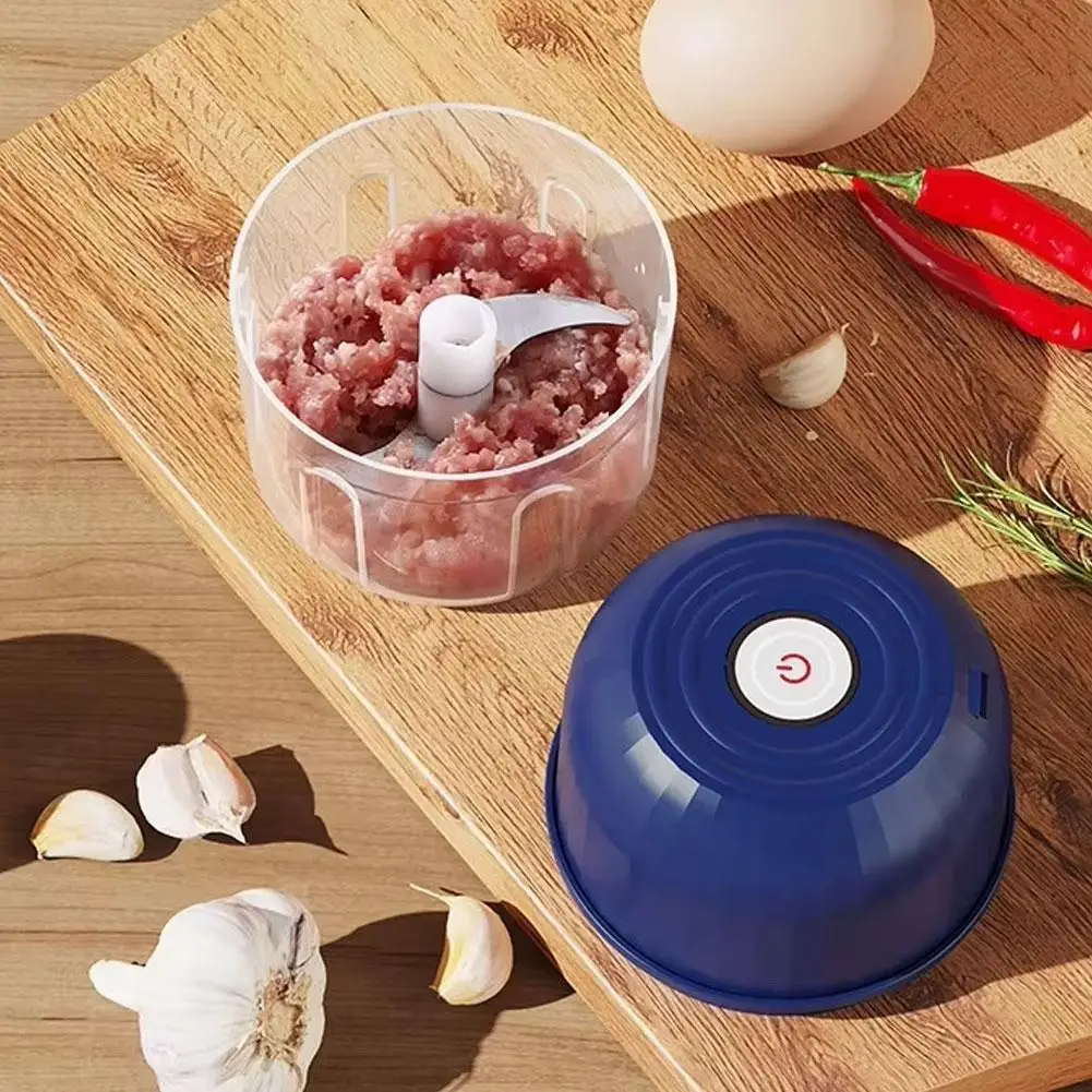 Electric Mini Food Chopper Portable Garlic Crusher USB Charging Food Processor Waterproof Veggie Onion Meat Grinder Kitchen Tool view 3