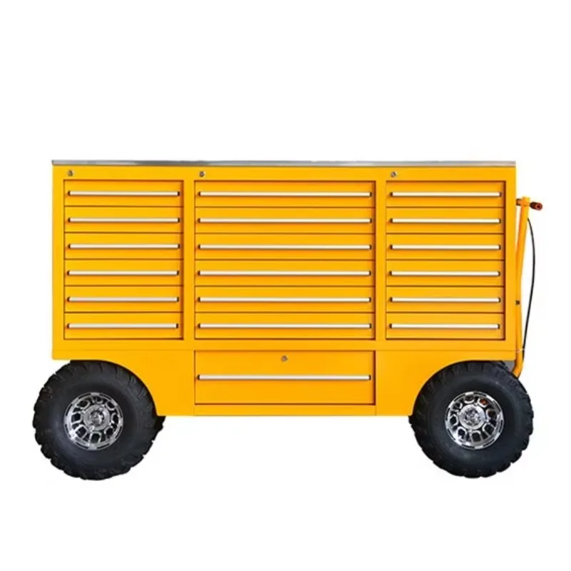 

Professional Rolling Toolbox Heavy Metal Pit Truck Big Wheel Workshop Tool Cart Tool Iron