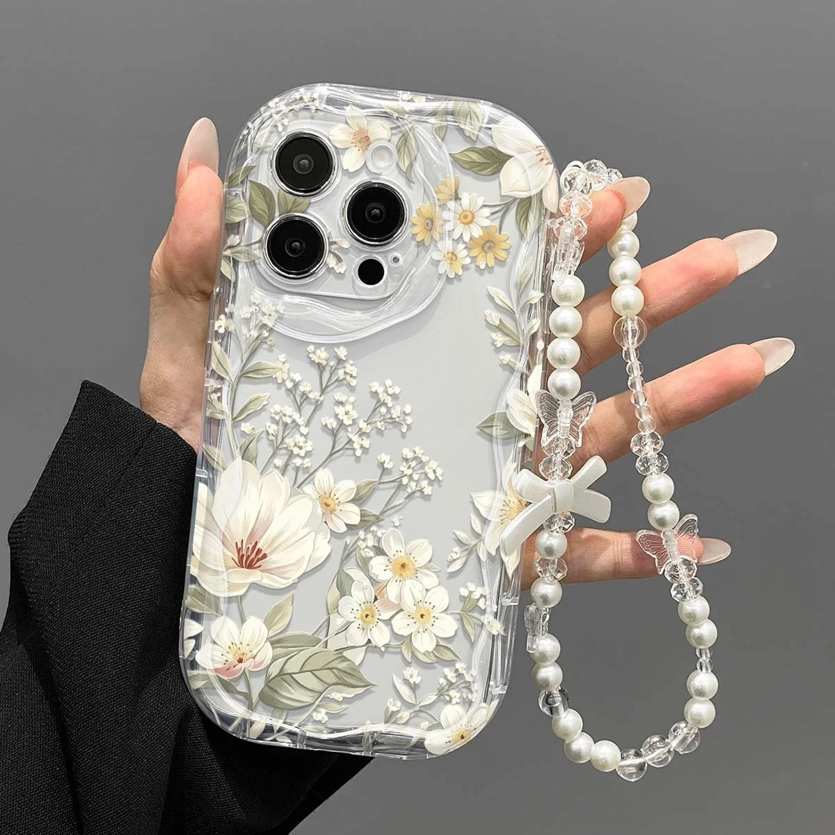 Wrist Strap Phone Case For Samsung Galaxy S24 S25 Plus S23 S26 Ultra A57 A17 A27 A15 A56 A55 A36 A06 A07 Lanyard INS Daisy Cover