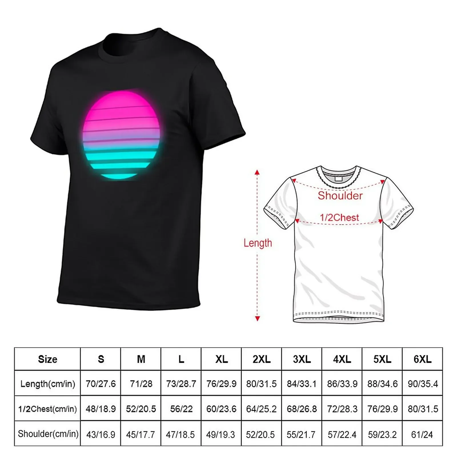 neon vaporwave sun T-Shirt designer shirts shirts graphic tees anime tshirt Men's clothing