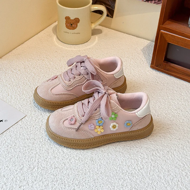 Picture 6: Туфли Fashion Plus Size Girls' Shoes 2026 Spring New Kids Sneakers Comfort Non Slip Girls' Flower Casual Shoes Кроссовки Детские