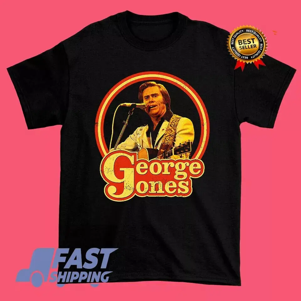 George Jones Live In Tour Cotton Black S-5XL Men Women Shirt