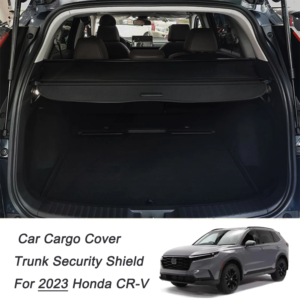 Car Trunk Cargo Shield Cover for Honda CRV 2023-2025 US Version Luggage Carrier Curtain Retractable Black Canvas