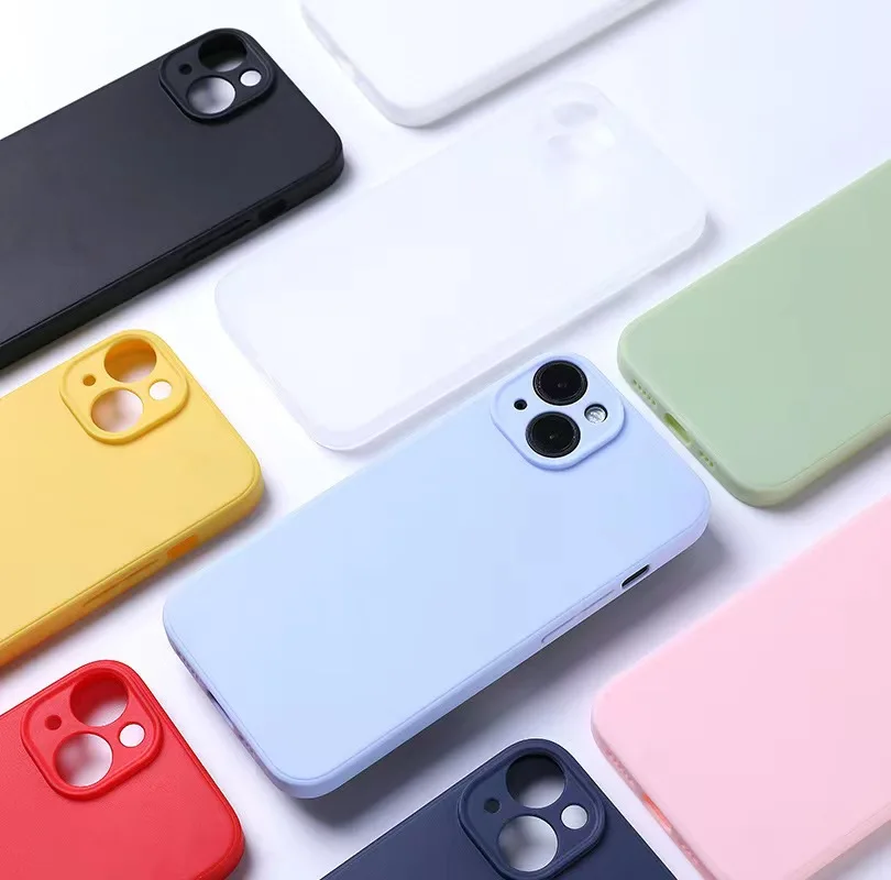 Luxury Liquid Silicone Phone Case for iphone 13 mini 14 15 Pro Max 15 Plus Candy Color Soft Back Cover Cases