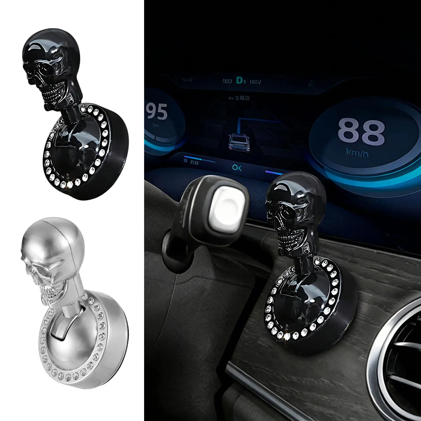 

Кнопка запуска двигателя в виде черепа, металлическая готическая ручка переключения передач, кнопка запуска автомобиля одним нажатием, накладка на кнопку запуска автомобиля