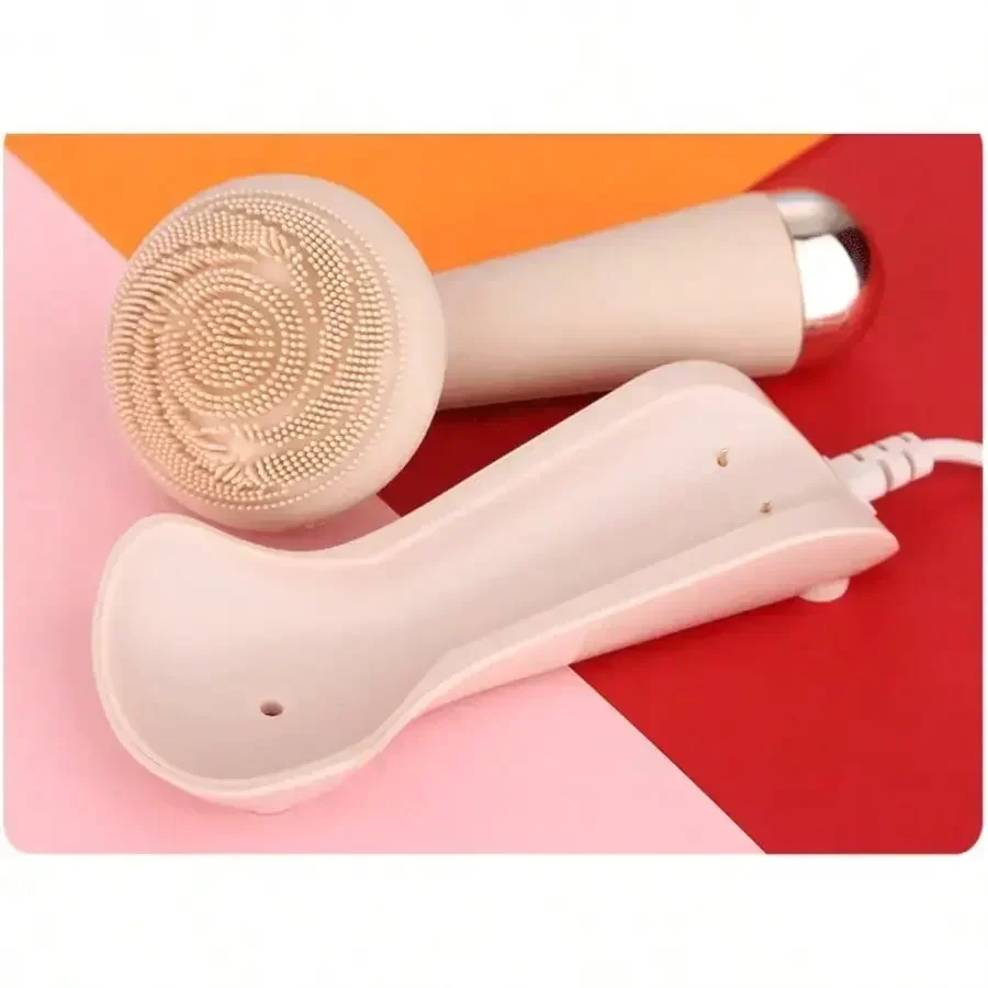Escova elétrica de silicone, escova facial, massageador de pele, carregamento sem fio, limpeza, vibração à prova d'água, instrumento de beleza, cuidados