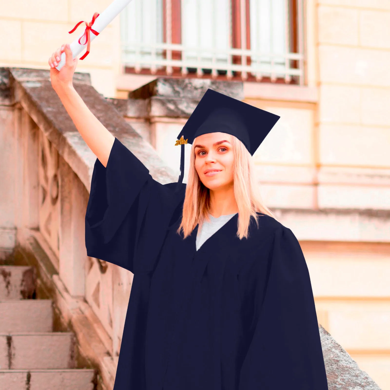 Unisex University Graduation Robe, Uniforme Escolar, Boné de Vestido, Vestido de Cerimônia, Vestido de Colégio, Traje Feminino e Masculino, Terno para Adulto