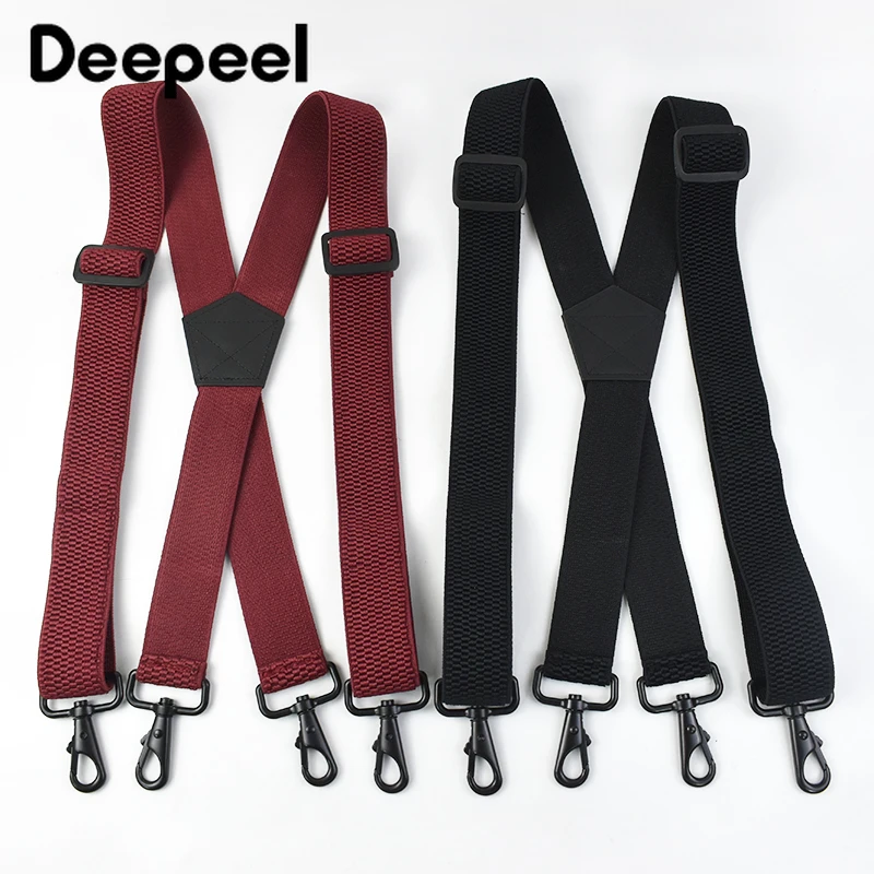 Deepeel 3,5*120 см подтяжки для взрослых и мужчин, 4 зажима, пряжка с крючком, эластичные ремни, X-образные подтяжки, регулируемые подтяжки, мужской ремень-бандаж