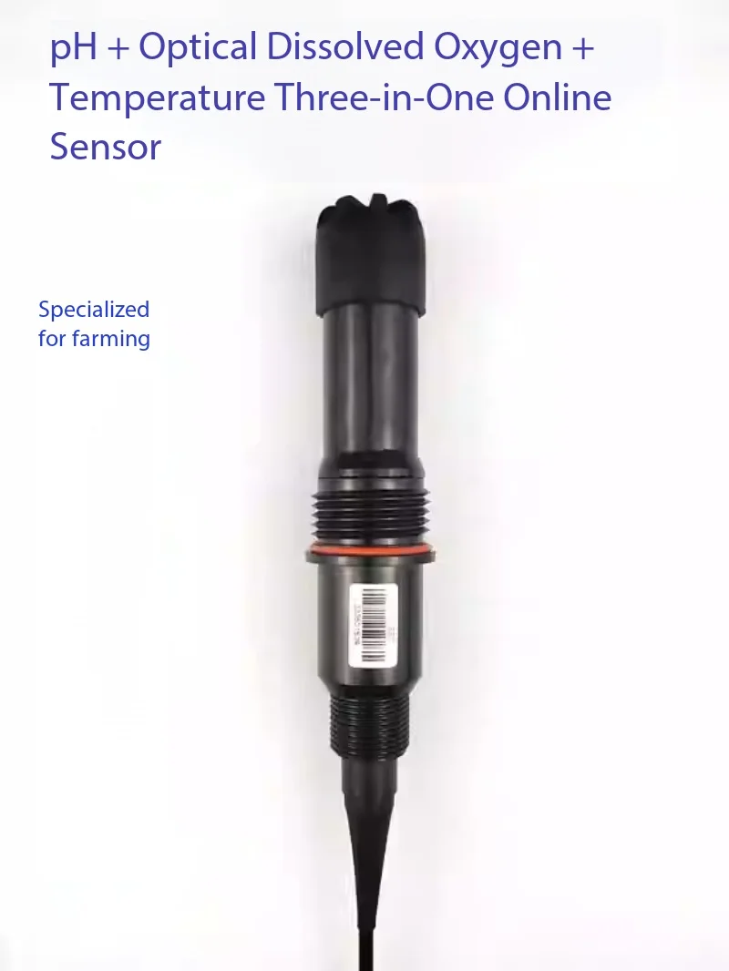 Fluorescent Optical Dissolved Oxygen+pH Value+temperature Three in One Digital Sensor Aquaculture Sensor Water Quality Online