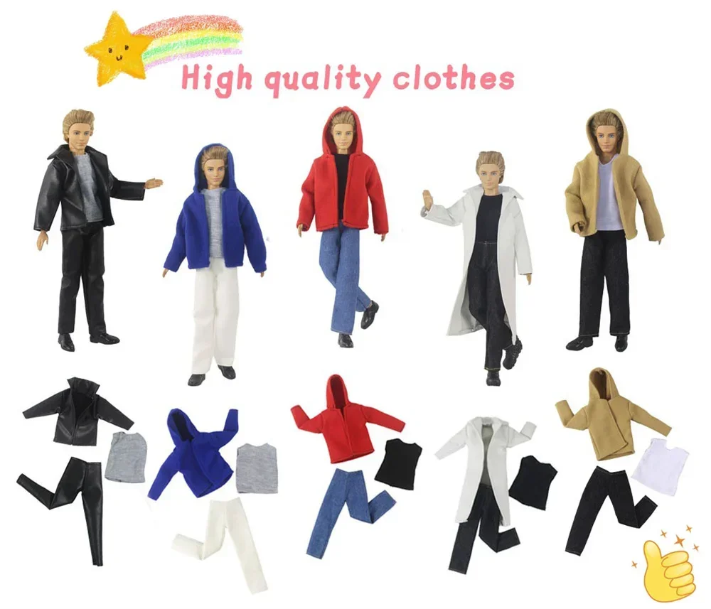 

5 Set Ken Cloth Doll Accessories Casual Wear Suit for 30cm 12inch Ken Doll Kids gift